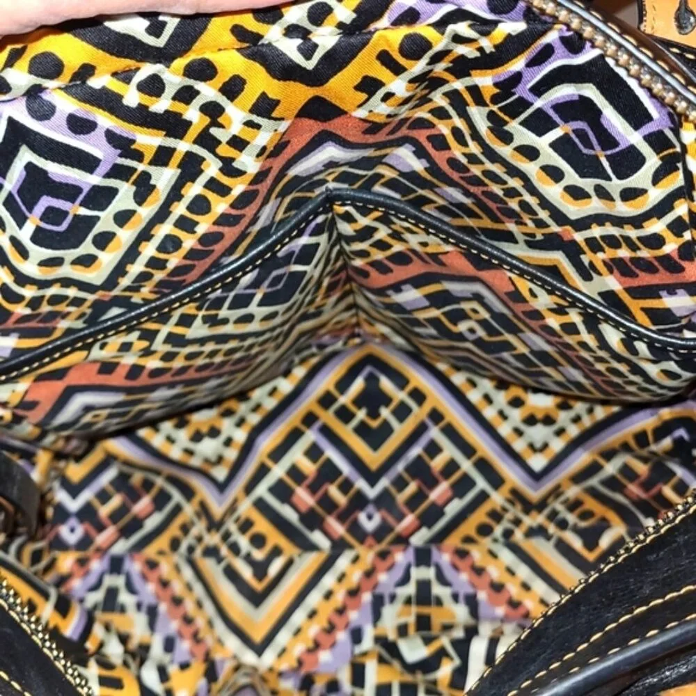 Vera Bradley Sagebrush Satchel Gallatin Leather Black and Tan - Picture 14 of 14